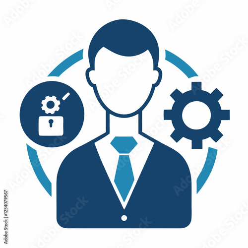 creative silhouette project management icon vector illustration