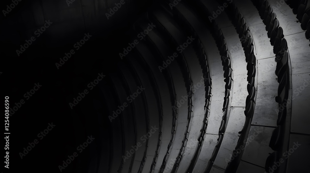 Fototapeta premium Black and white photograph of the curved