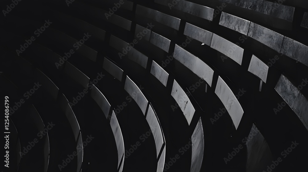 Fototapeta premium Black and white photograph of the curved