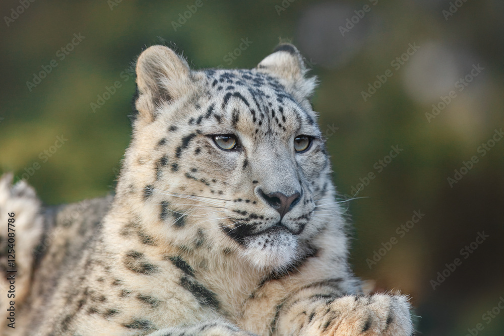 Close up of Snow leopard (Panthera uncia) rest on the stone. Close up of Snow leopard (Panthera uncia) rest on the stone.