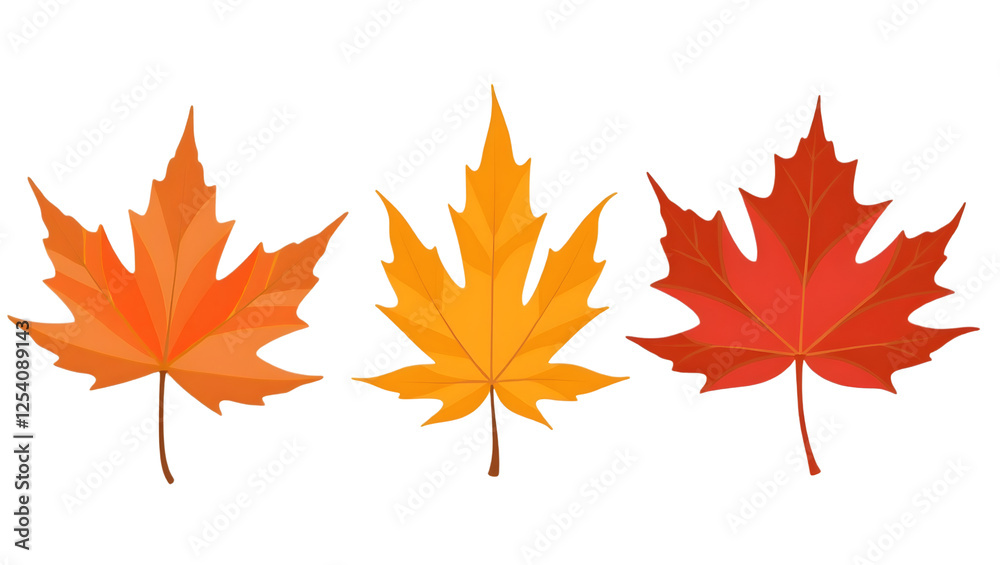 vibrant autumn maple leaves with crisp seasonal colors perfect for fall-inspired decorations, digital illustrations, greeting cards and botanical prints vibrant autumn maple leaves with crisp seasonal colors perfect for fall-inspired decorations, digital illustrations, greeting cards and botanical prints