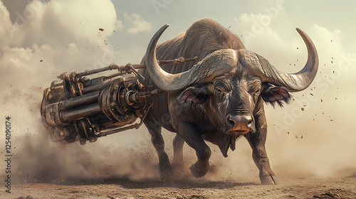 Ancient war machine redefined: a wildlife photographer captures a buffalo's ingenious catapult, a stunning natural marvel. Ancient War Machines. Illustration