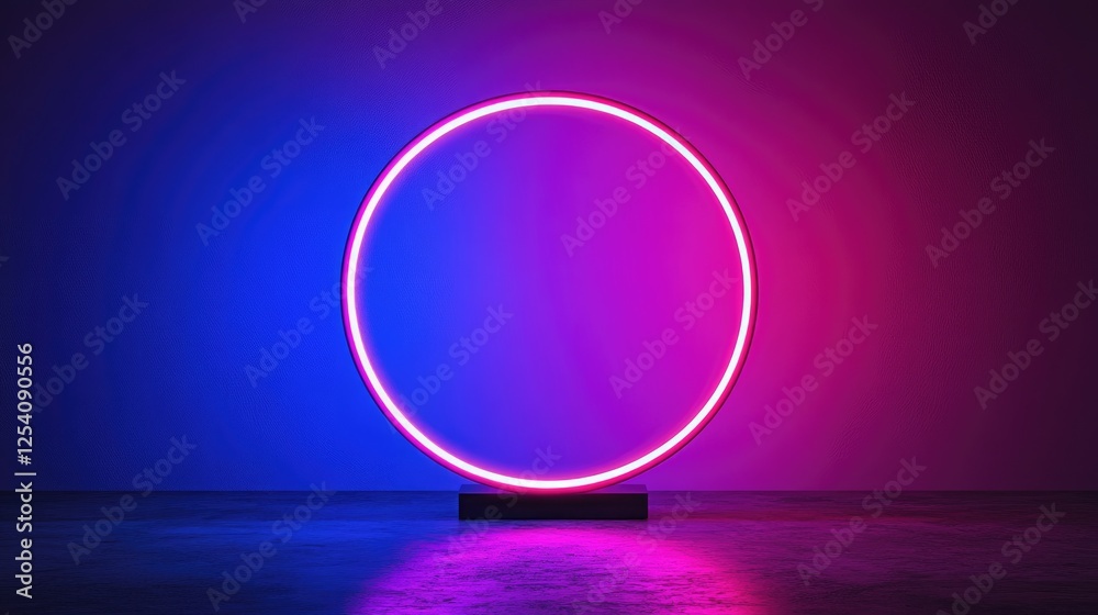 A glowing neon circle on a dark background, creating a vibrant and modern aesthetic.