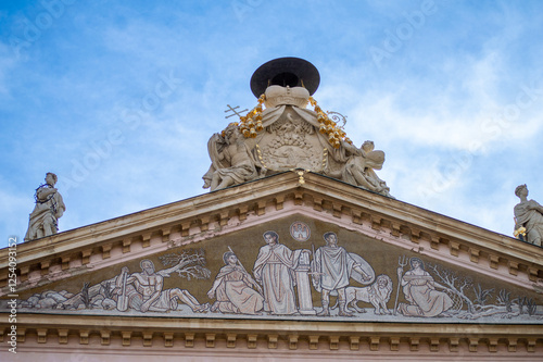 Walking in the historical city center in Bratislava photo