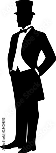 Silhouette of a Gentleman in Formal Attire