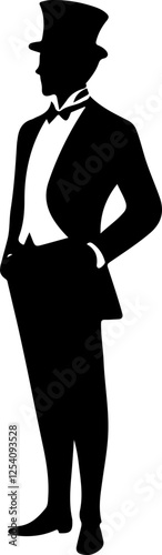 Silhouette of a Gentleman in Formal Attire