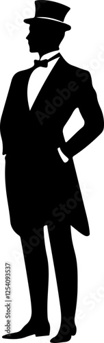 Silhouette of a Gentleman in Formal Attire