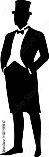 Silhouette of a Gentleman in Formal Attire