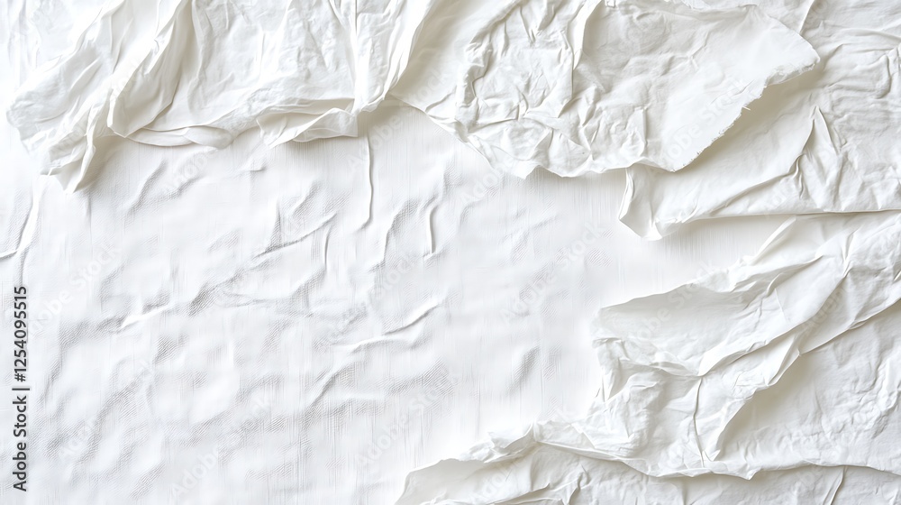 Fototapeta premium White crumpled paper texture background