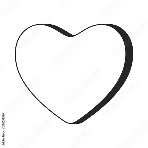 Candy heart or love heart shaped sweet with blank space in black and white vector illustration