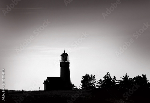 Black and White Cape Blanco Lighthouse