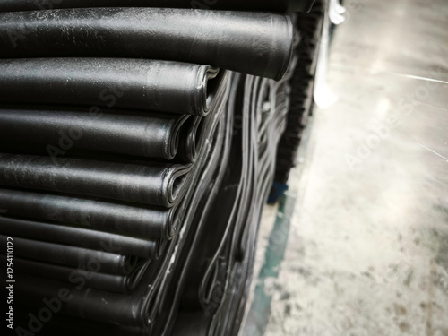 Stacked rubber compounds are ready for the production line