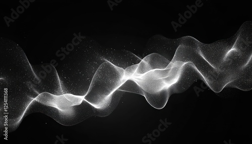 Abstract Glittering Wave Pattern on Dark Background