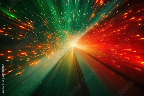 Dynamic light burst cosmic journey digital art abstract space fractal explosion visual energy