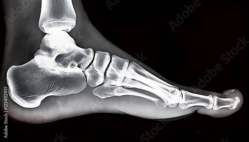 Photograph of an X-ray of a foot