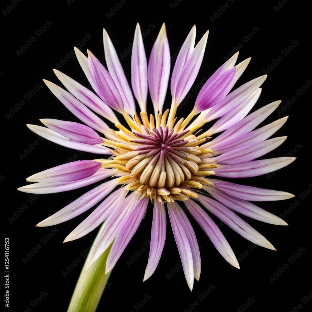 A close up of a flower with a black background A close up of a flower with a black background