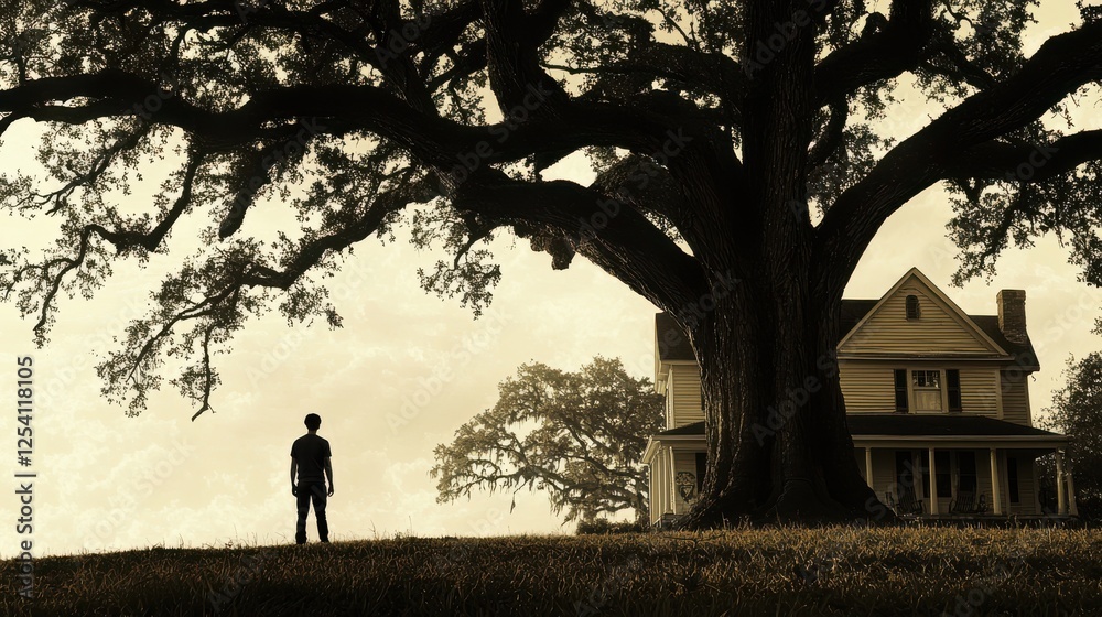 Solitude Under the Majestic Oak Tree
