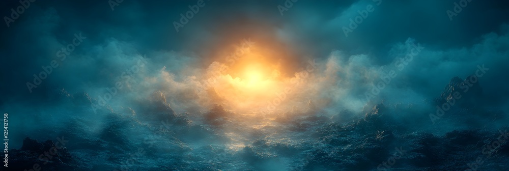 Fototapeta premium A faint glow effect surrounding a central, slightly blurred light source.