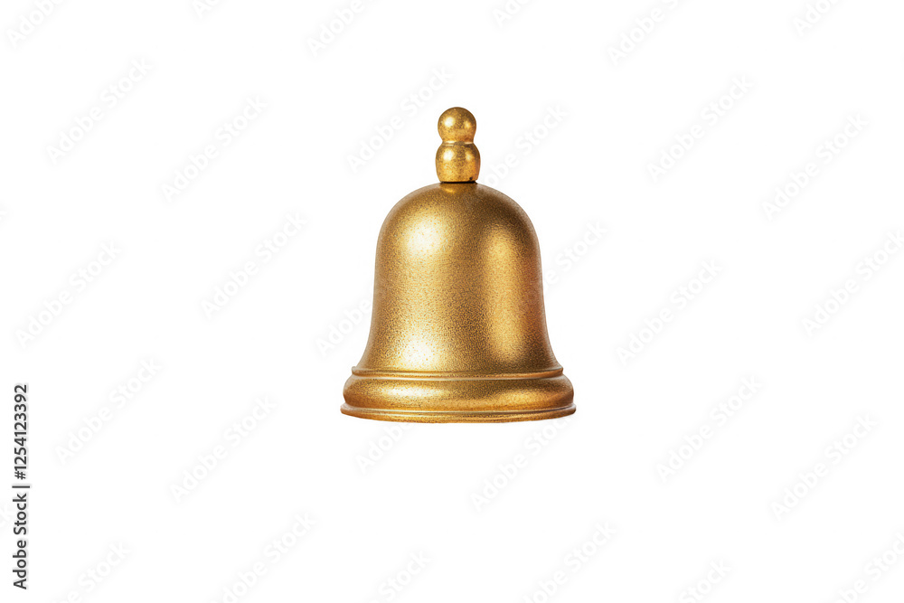Golden bell with a polished finish on a white background, designed for decoration or signaling purposes in various settings such as homes, schools, or events Golden bell with a polished finish on a white background, designed for decoration or signaling purposes in various settings such as homes, schools, or events