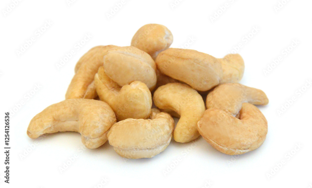 Cashew nuts on white background Cashew nuts on white background