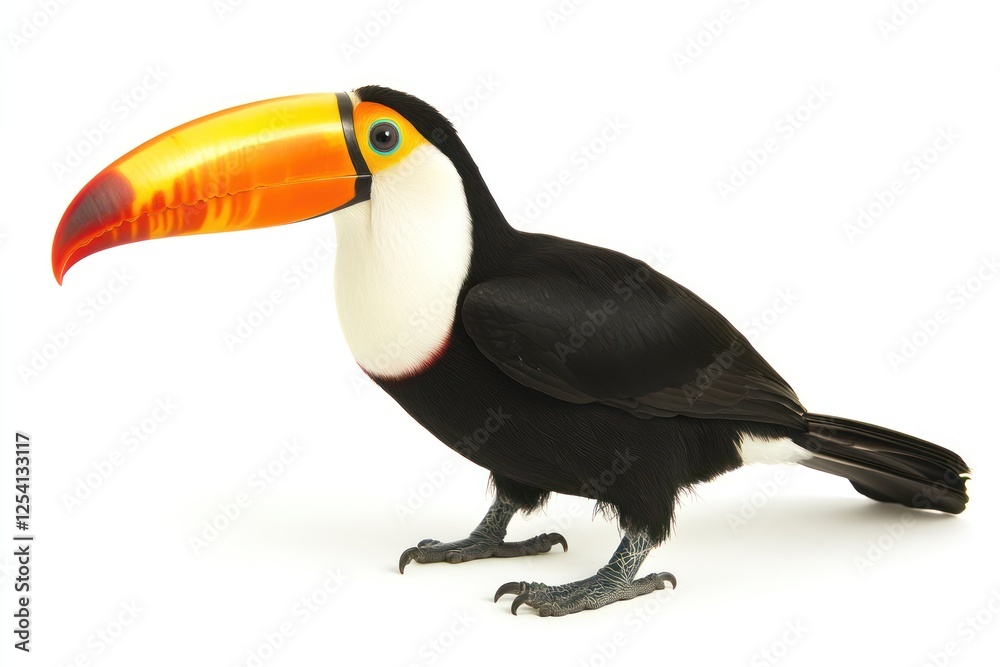Fototapeta premium A Toco Toucan Bird Isolated On White Background