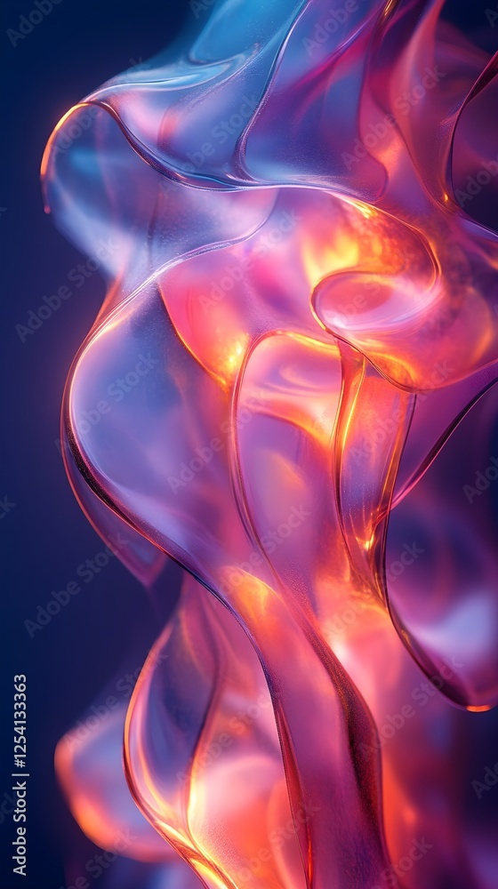 Naklejka premium A fluid, abstract kaleidoscope made with natural curves and minimal contrasts.