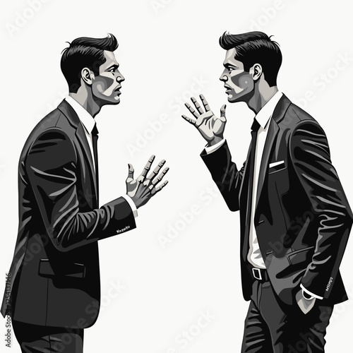 Businessman expressing frustration during negotiation, intense dialogue