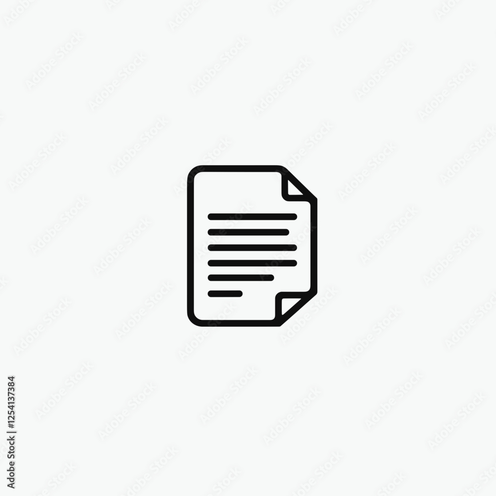 Minimalist document icon on plain background, digital communication Minimalist document icon on plain background, digital communication