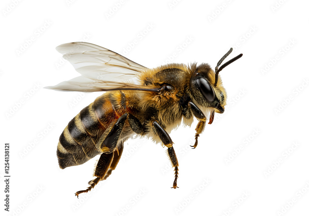 Bee flying isolated on white background Bee flying isolated on white background