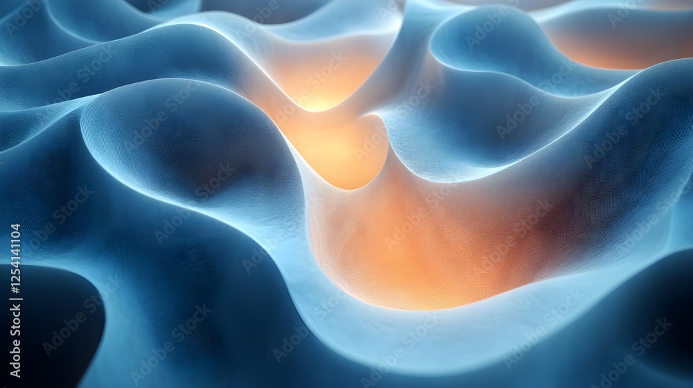 Fototapeta premium A geometric paper-cut effect with gentle curves and soft lighting.