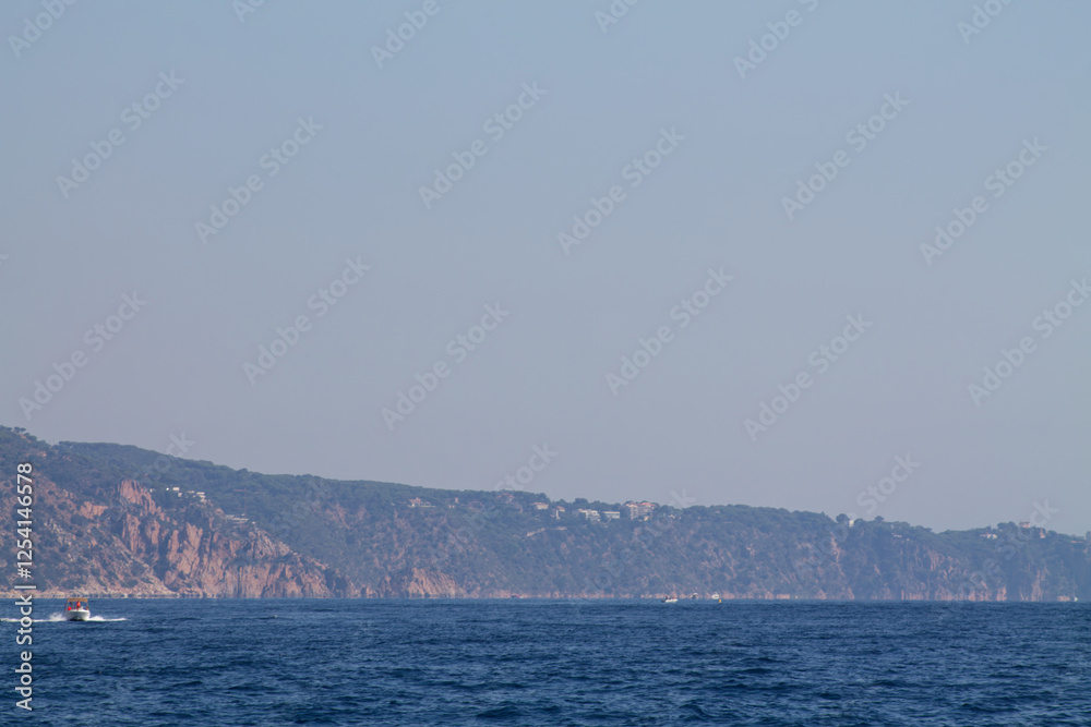 Serene Ocean View with Distant Coastline Serene Ocean View with Distant Coastline