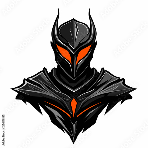 Dark knight esports logo features ominous design with glowing visor and intricate armor details aimed at competitive gaming