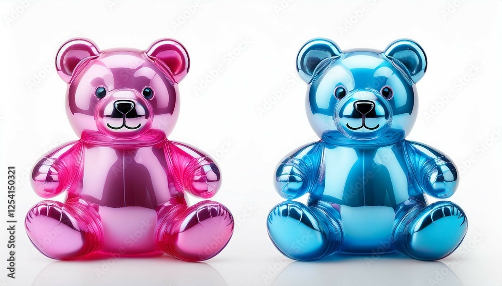 Naklejka premium pink and blue teddy