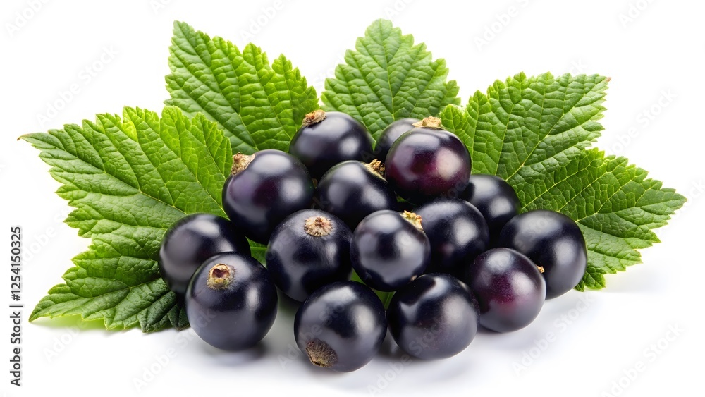 Fototapeta premium Blackcurrants with Leaves