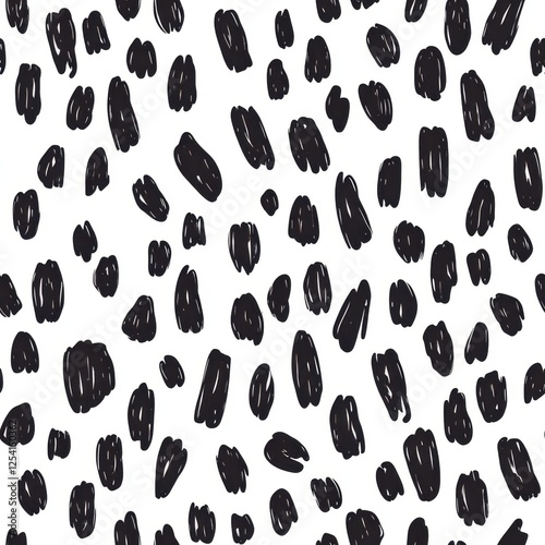 Black and White Abstract Dalmatian Pattern Background for Modern Design