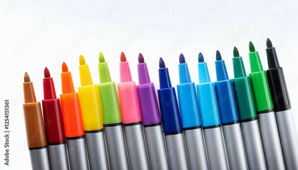 Naklejka premium colored pencils on white background