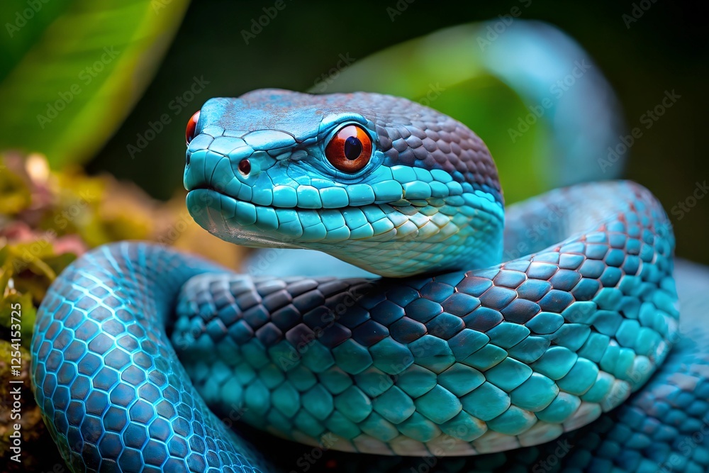 Fototapeta premium green snake on a branch
