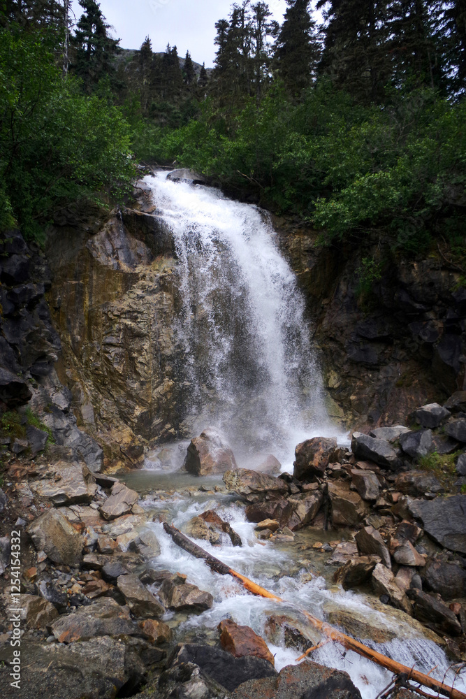 Rushing Waterfall in Alaskan Wilderness Rushing Waterfall in Alaskan Wilderness
