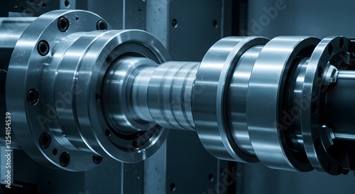 Metalworking Lathe Machine Spindle Rotating in Industrial Manufacturing Process