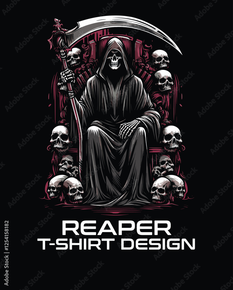 Fototapeta premium Reaper Vector T Shirt Design
