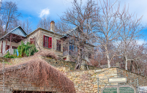Traditional mansions at the heart of Nymfaio, a picturesque mountainous village, in Macedonia, Greece.