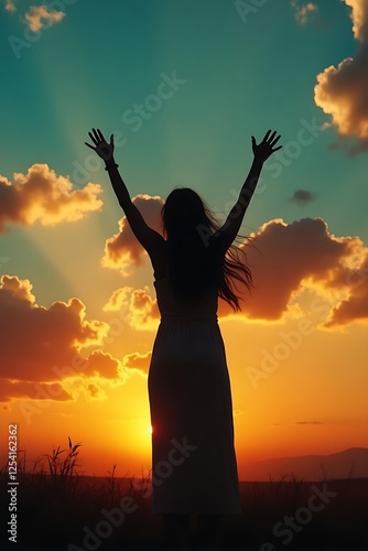 Silhouette of a Woman at Sunset | Stunning Sunset Photography