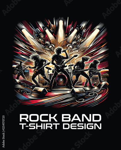 Rock Band Vector T Shirt Design