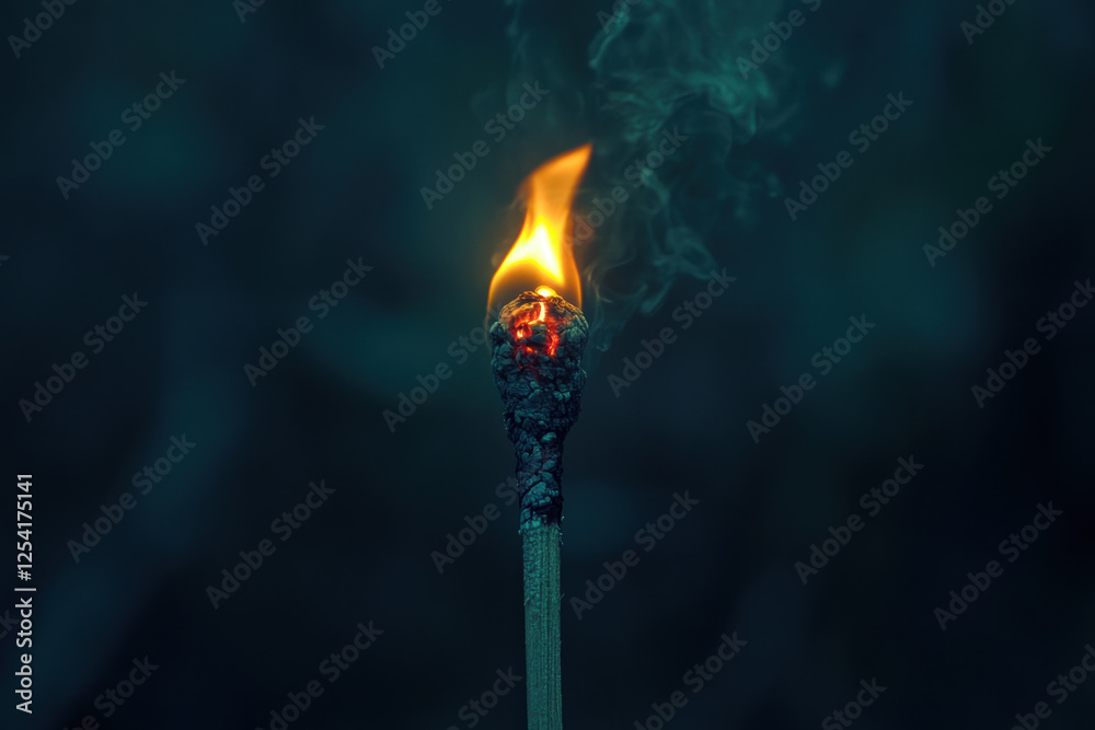 A match being lit. A match being lit.