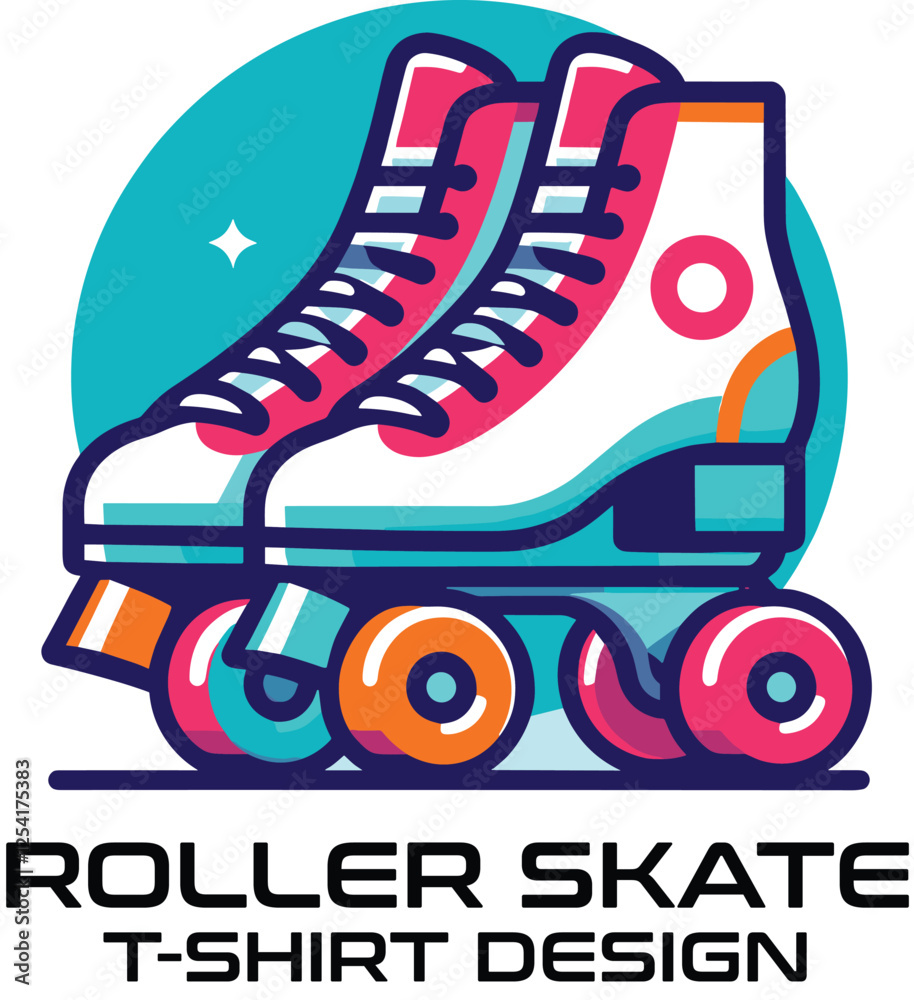 Fototapeta premium Roller Skate Vector T Shirt Design