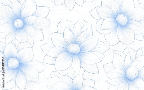 Wallpaper Mural Light blue floral pattern background. Torontodigital.ca