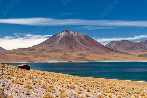 Shelter near the Miscanti lagoon in the andean mountains