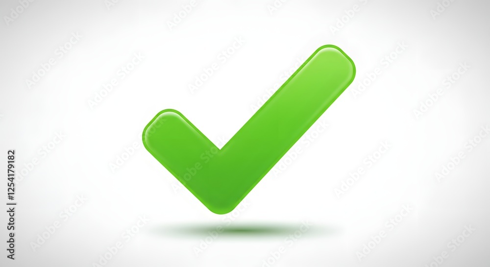 Green Check Mark on White Background Represents Approval and Validation Green Check Mark on White Background Represents Approval and Validation