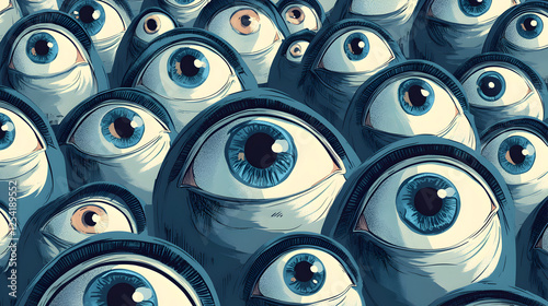 Abstract Eye Illustration: Surreal Visual Design with Colorful Depth and Symmetry