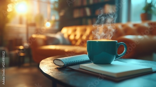 Cozy coffee break in modern living room